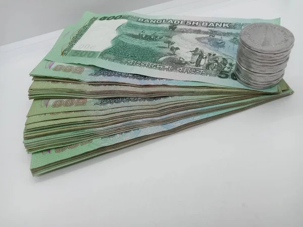 Bangladeshi 500 Hundred Bank Note White Background — Stock Photo, Image