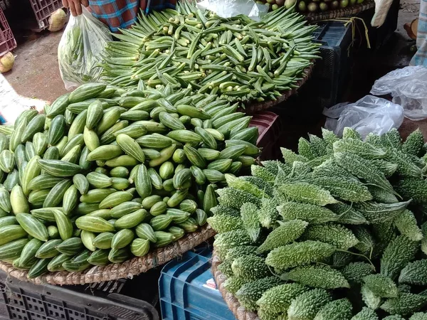 Estoques Vegetais Frescos Saudáveis Verdes Mercado — Fotografia de Stock