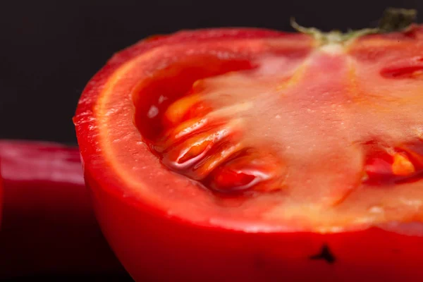 slice tomatoes to prepare the salad