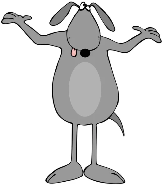 Illustration Gray Dog Its Arms Air Asking Why — Stock Photo, Image