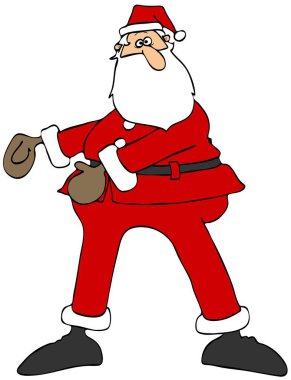 Noel Baba ipi silah ile ön dans gösterimi.