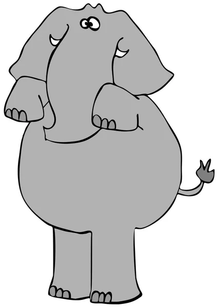 Illustration Gray Elephant Standing Its Hind Legs Begging — Stock Photo, Image