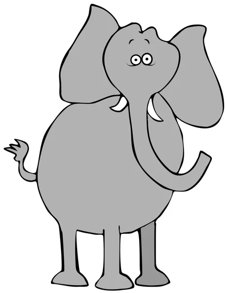 Illustration Surprised African Elephant Big Eyes — Stock Photo, Image