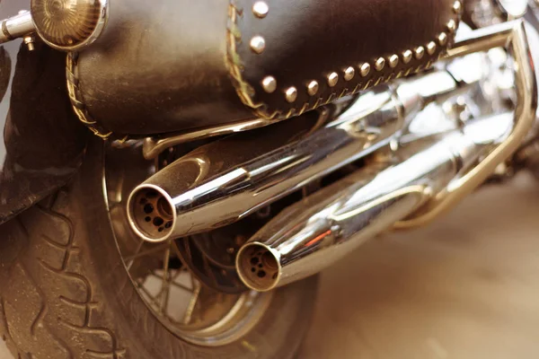 Detail Zadní Části Motocyklu Výfukového Potrubí — Stock fotografie