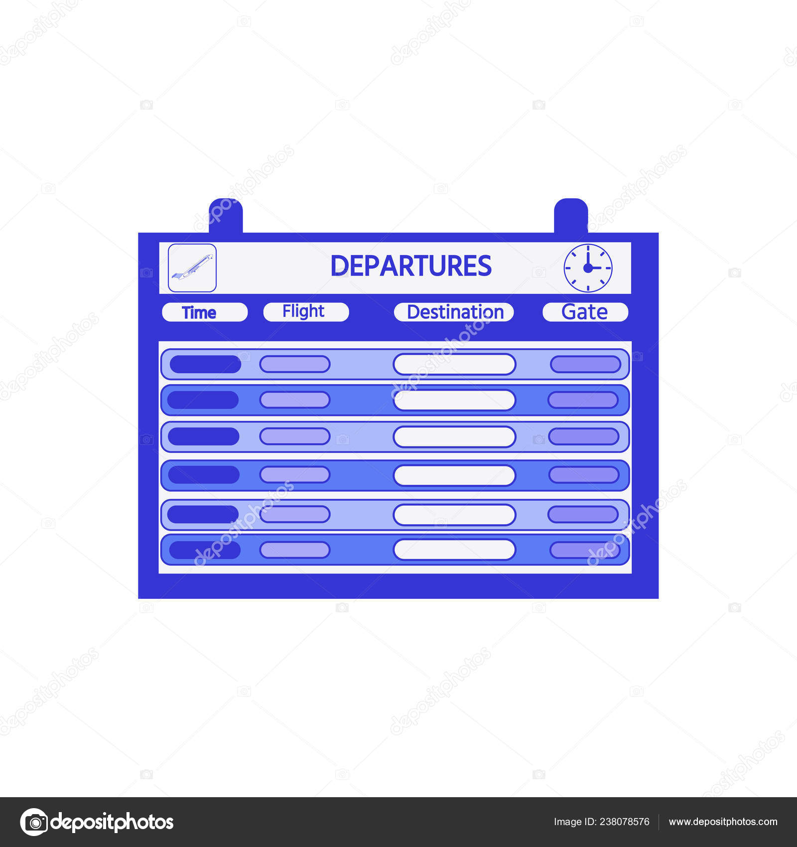 Airport Timetable Sign Departure Arrival Airport Scoreboard Template Vector Illustration Stock Vector C Kos911 238078576