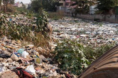 Nehirde, ekolojik felaket karayoluyla büyük çöp dökümü