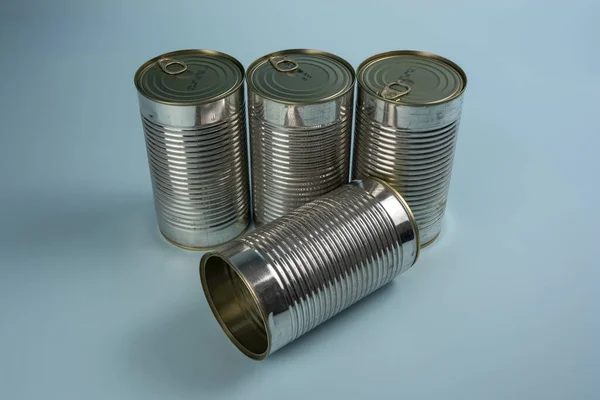 Steel Cans Dog Food — Stock Photo, Image