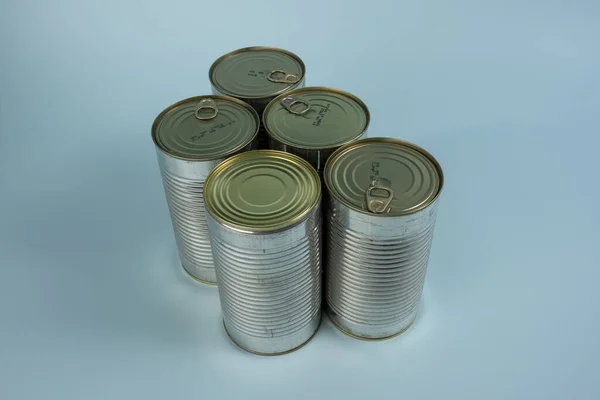 Steel Cans Dog Food — Stock Photo, Image