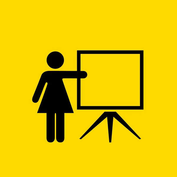 Woman teacher vector icon illustration isolated on yellow background