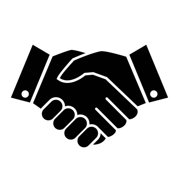 Hands shake business vector icon illustration isolated on white background