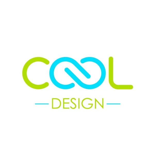Coole Wort Logo Mit Unendlichkeit Symbol Abbildung Isoliert Auf Weißem — Stockvektor