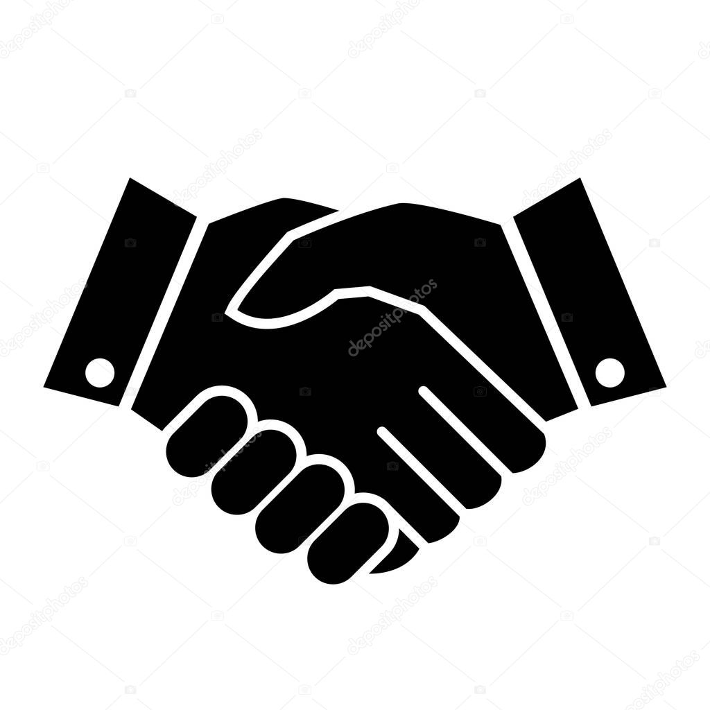 Hands shake business vector icon illustration isolated on white background