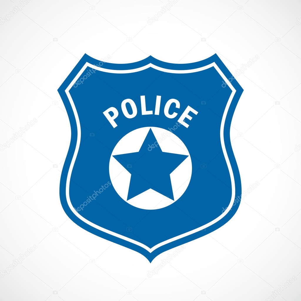 Police officer badge vector icon illustration isolated on white background