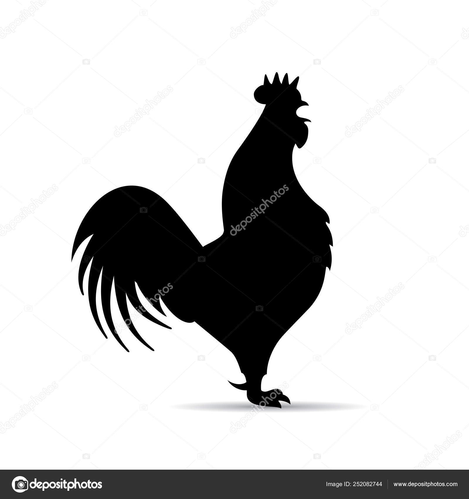 Fighting rooster silhouette icon - Stock Vector. 