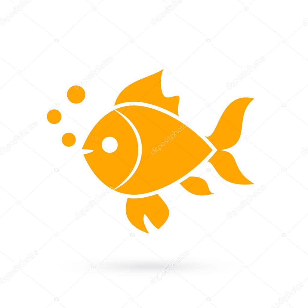Goldfish vector icon illustration isolated on white background