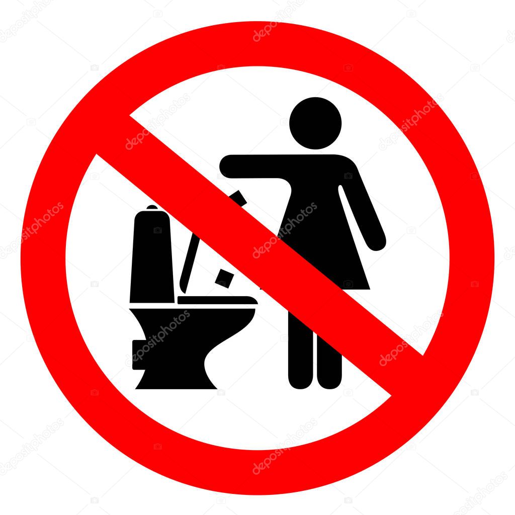 Do not flush feminine products sign vector illustration isolated on white background