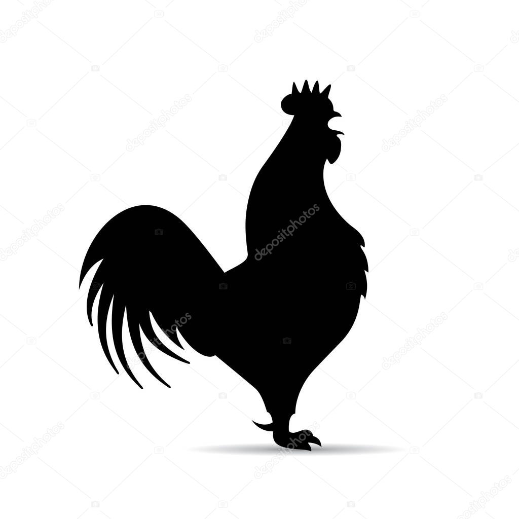 Fighting rooster silhouette icon vector illustration isolated on white background
