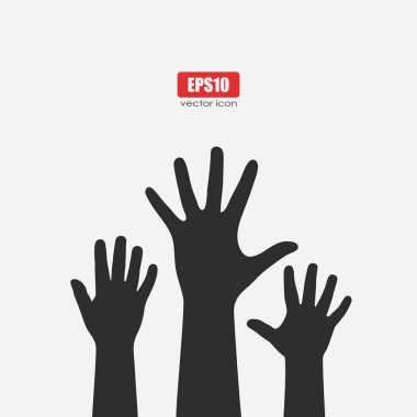 Yükseltilmiş eller vektör poster tasarımı