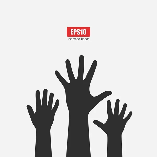 Raised hands vector poster design — Stock Vector