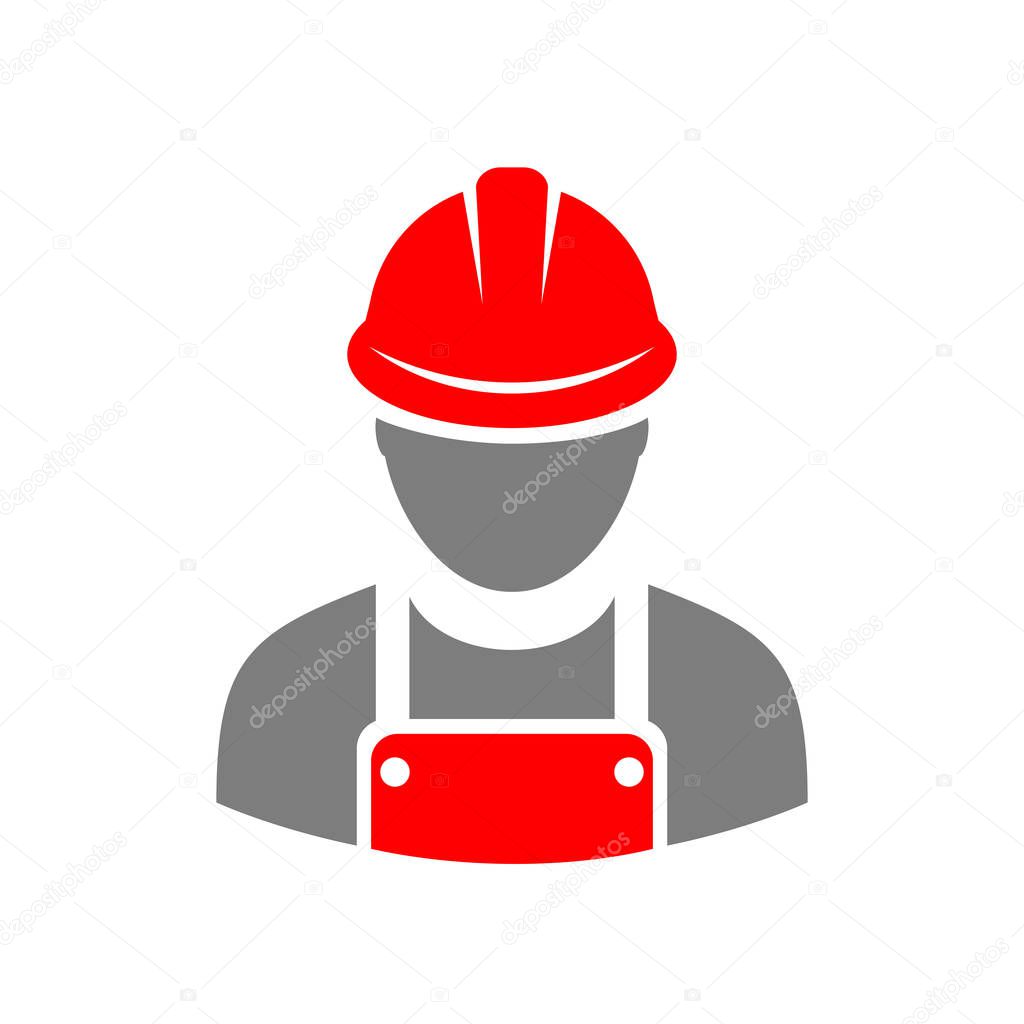 Laborer builder vector avatar illustration isolated on white background
