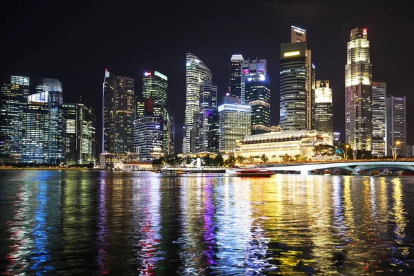 Singapore Nacht Skyline — Stockfoto