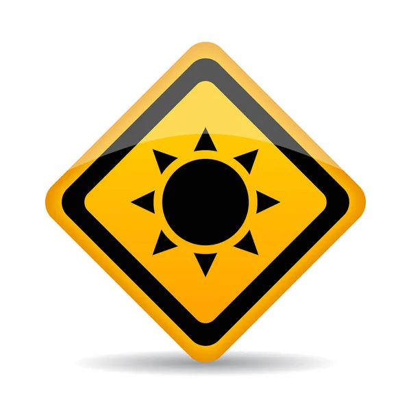 태양 방사선 경고 표지판 — 스톡 벡터