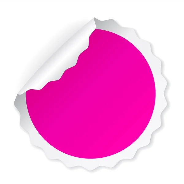 Curled round pink sticker — Stock Vector