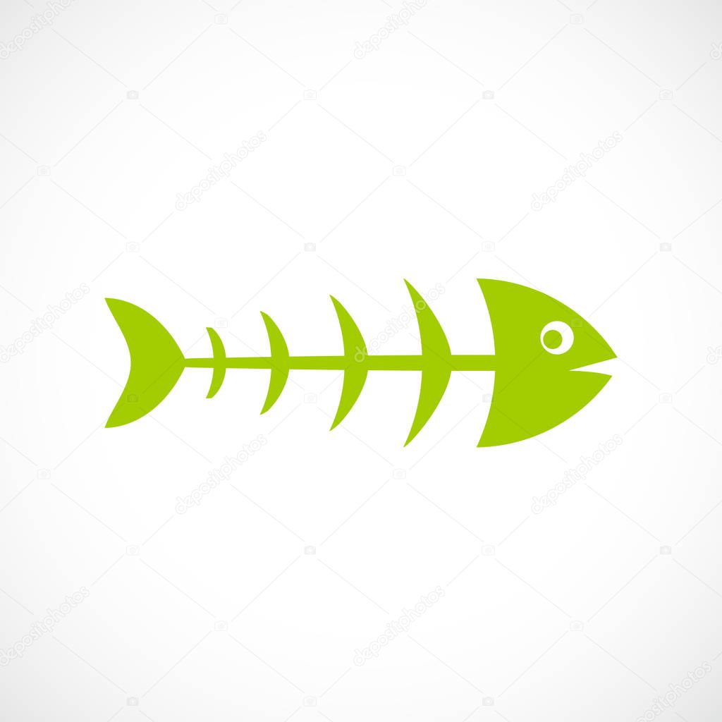 Fish bone vector icon illustration isolated on white background