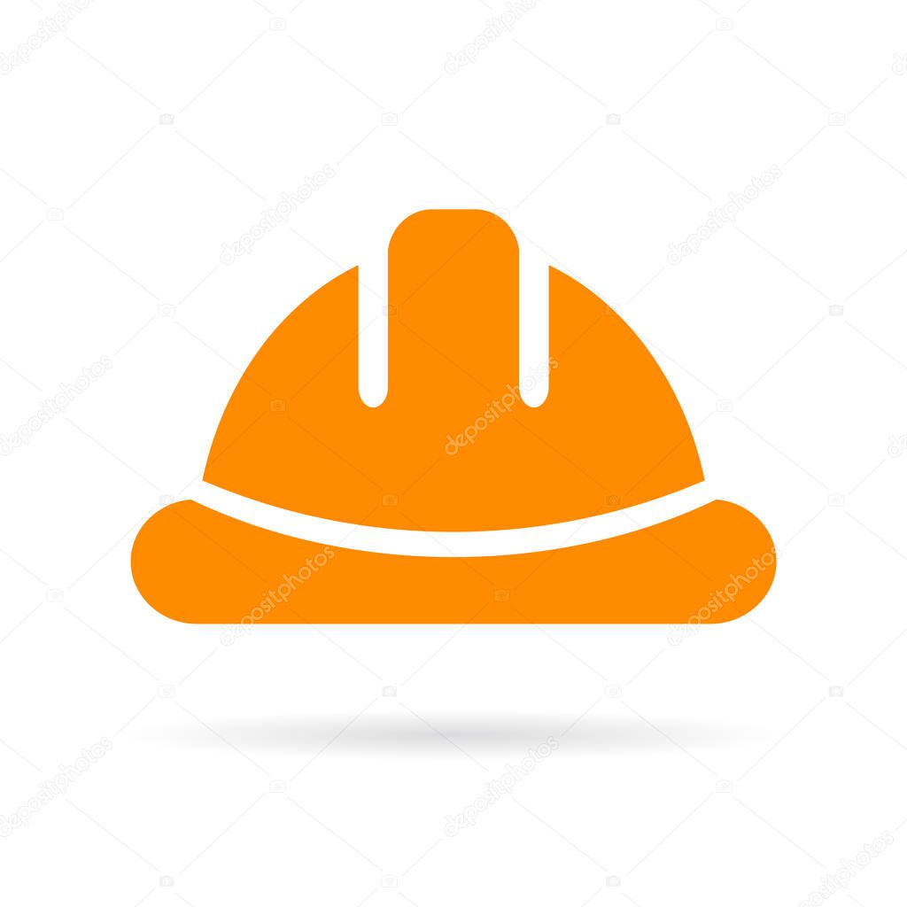 Yellow hard hat vector icon illustration isolated on white background