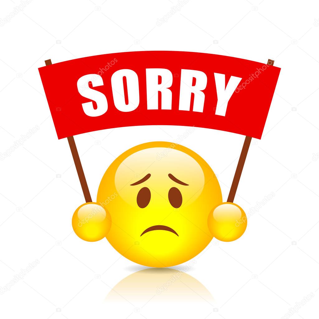Sorry vector sign illustration isolated on white background