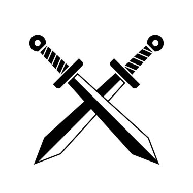 Çapraz kılıç askeri düz vektör simgesi