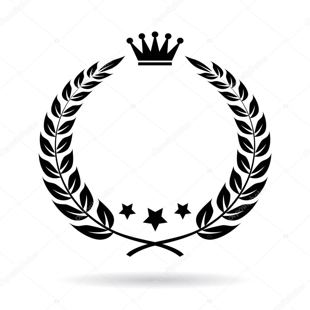 Blank laurels border vector symbol illustration isolated on white background