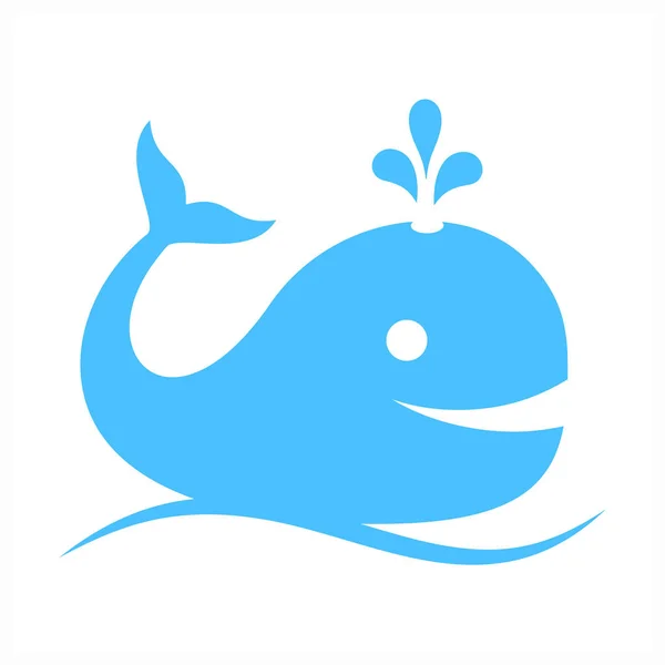 Icono del vector Ballena Azul — Vector de stock