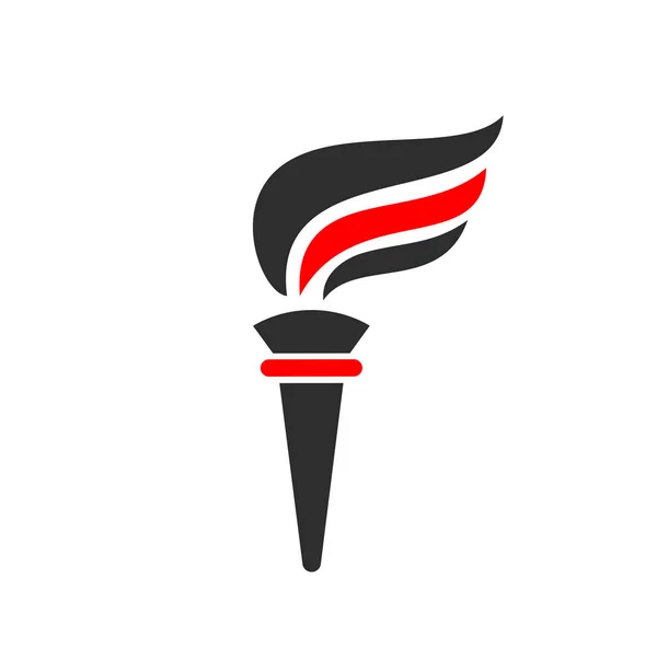 Ficklampa Flame vektor logotyp — Stock vektor