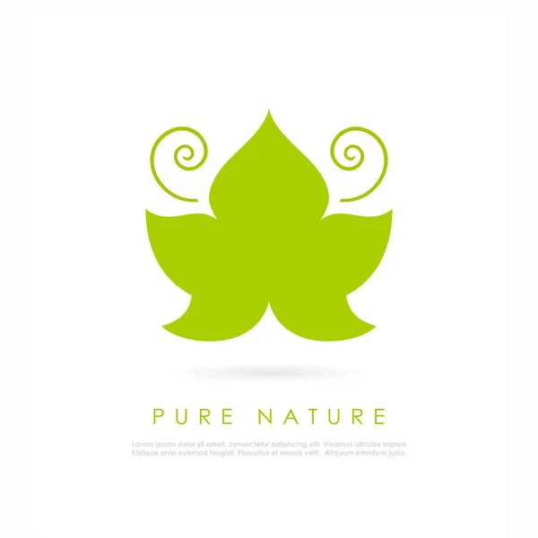 Χρώμα διανυσματικό λογότυπο με πράσινο φύλλο — Διανυσματικό Αρχείο