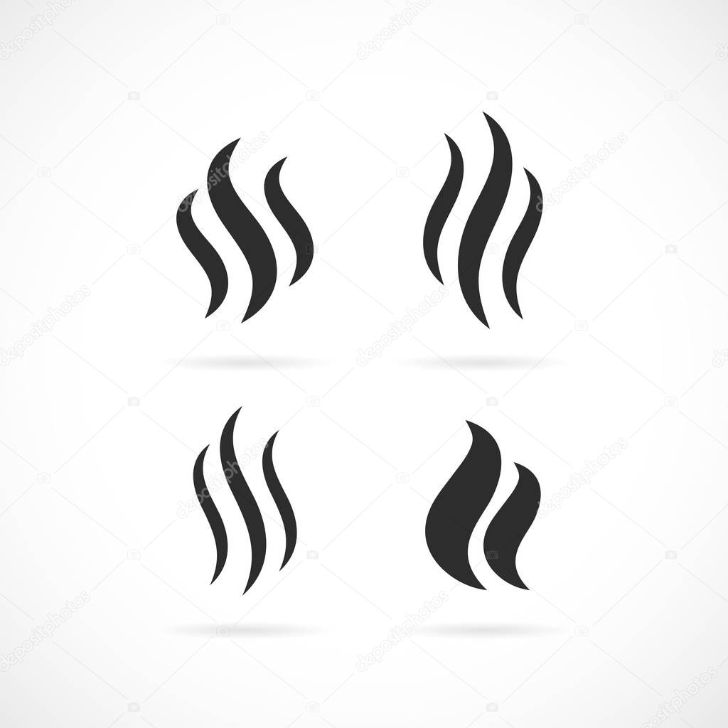 Abstract smokes vector icons illustration isolated on white background, design elements set