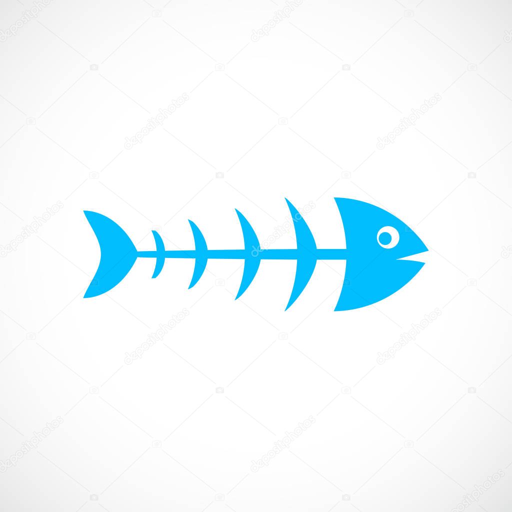 Fish skeleton vector icon illustration isolated on white background