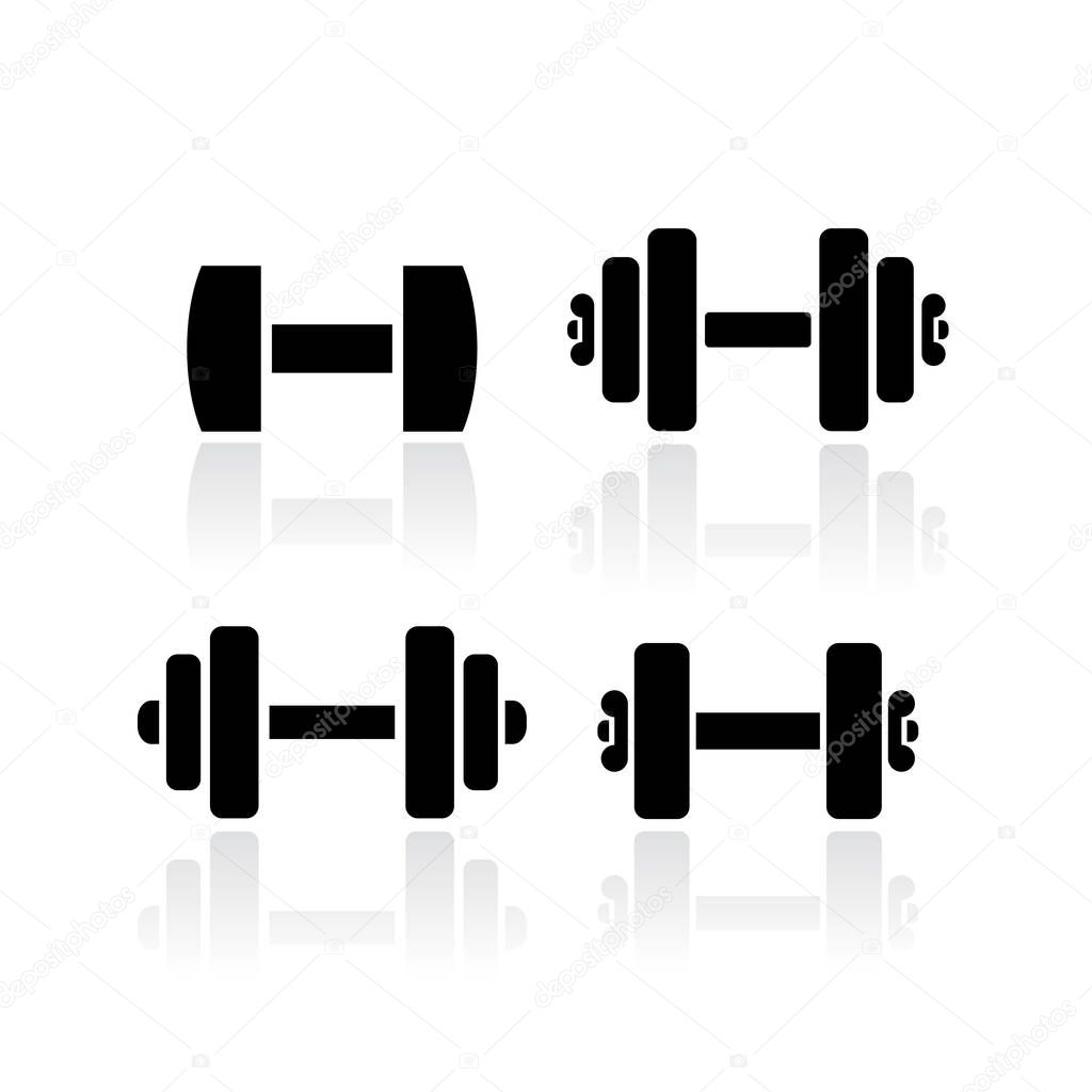 Dumbbell vector icons set illustration isolated on white background