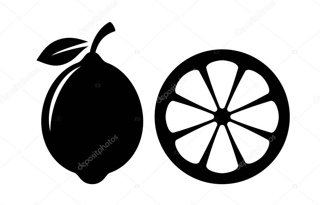 Lemons slices vector icon illustration isolated on white background