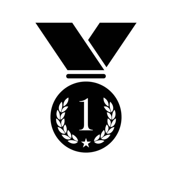 Νούμερο ένα μετάλλιο διάνυσμα επίπεδη εικονίδιο — Διανυσματικό Αρχείο