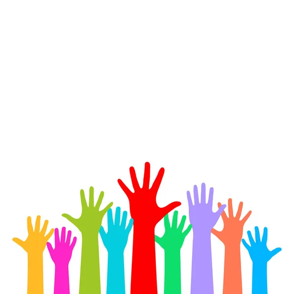 Human raised hands poster — Stock Vector