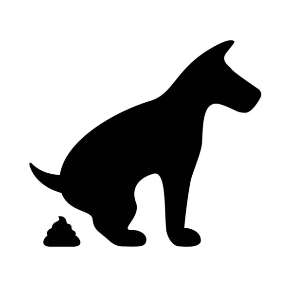 Hund pooping Vektor-Symbol — Stockvektor