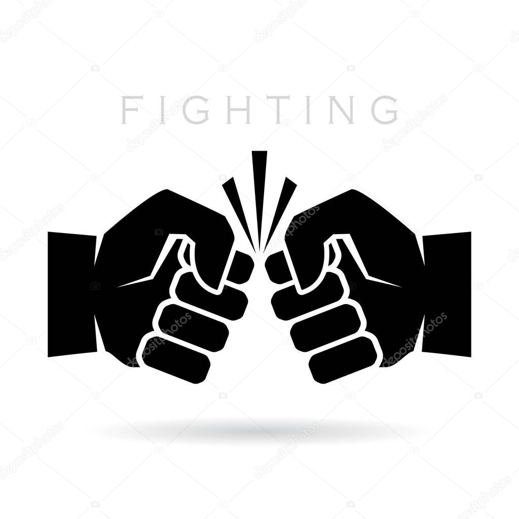 Fighting versus sport vector symbol illustration isolated on white background