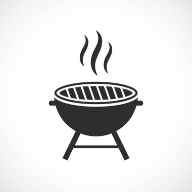 Barbekü ızgara vektör gösterimi beyaz arkaplanda izole