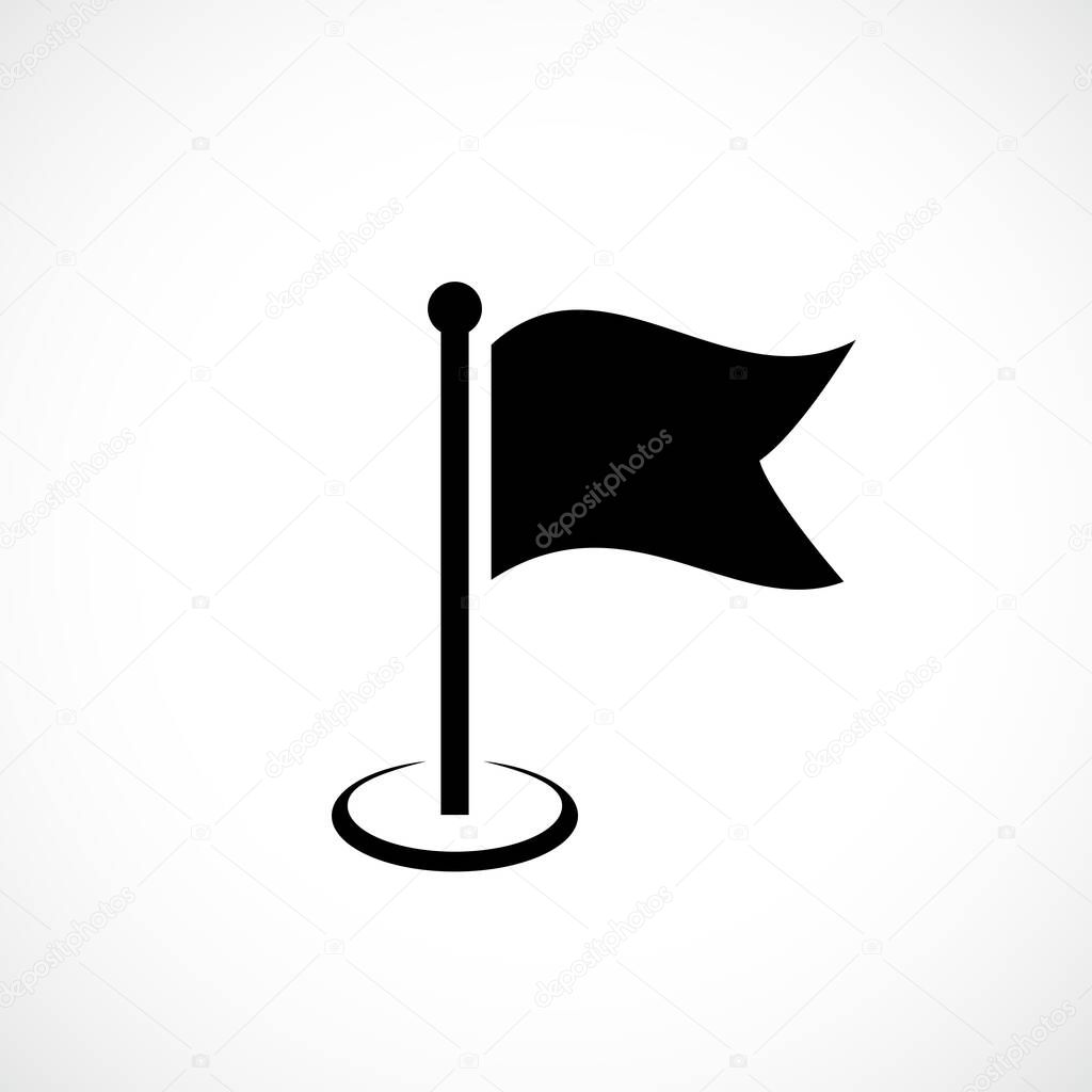 Flag silhouette vector icon illustration isolated on white background