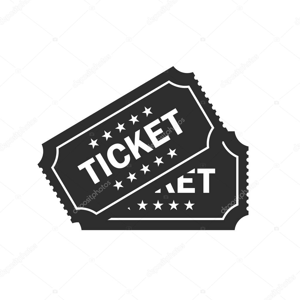 Ticket icon vector illustration isolated on white background