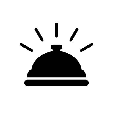 Otel resepsiyon masası çan vektör çizimi beyaz arkaplanda izole edildi