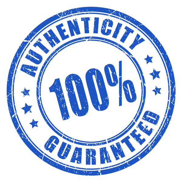 Authenticity guaranteed rubber stamp illustration isolated on white background
