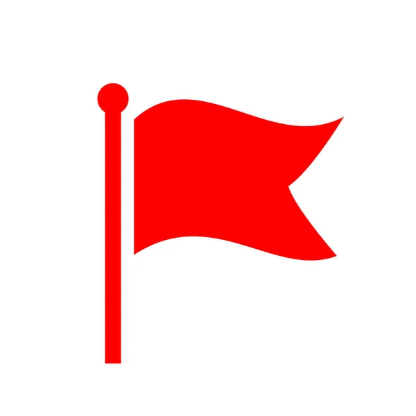 Illustration Icône Vectorielle Drapeau Agitant Rouge Isolé Sur Fond Blanc — Image vectorielle