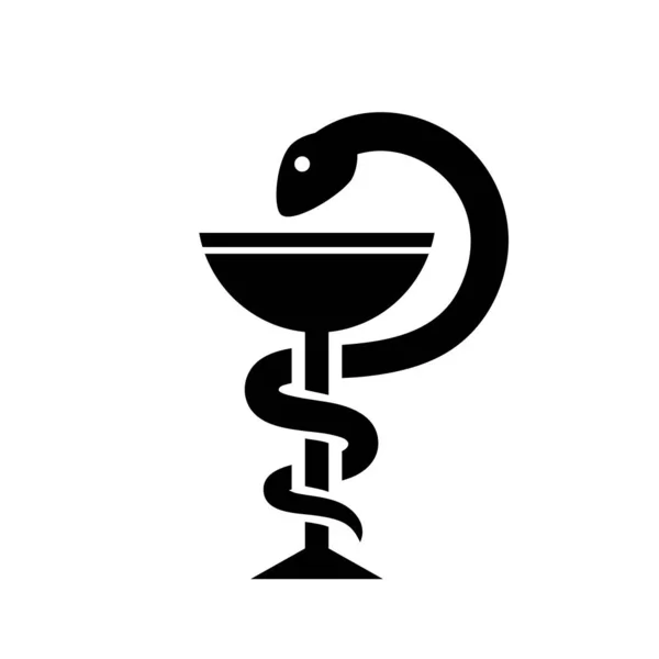 Иллюстрация Векторного Иконки Чаши Змеи Белом Фоне — стоковый вектор